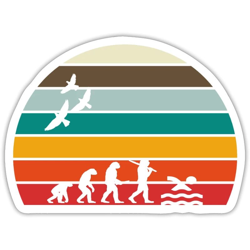 retro vintage sunset évolution NATATION
