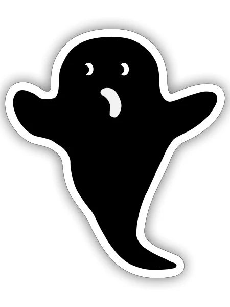 Ghosti2 - Sticker Größe S (10 x 10 cm) - Mattweiß - Vorne