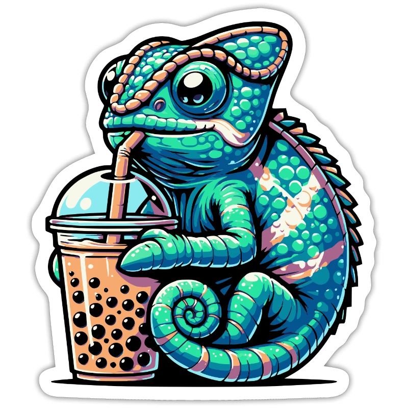 Bubble Tea Chameleon Boba Tea Kawaii Geschenk