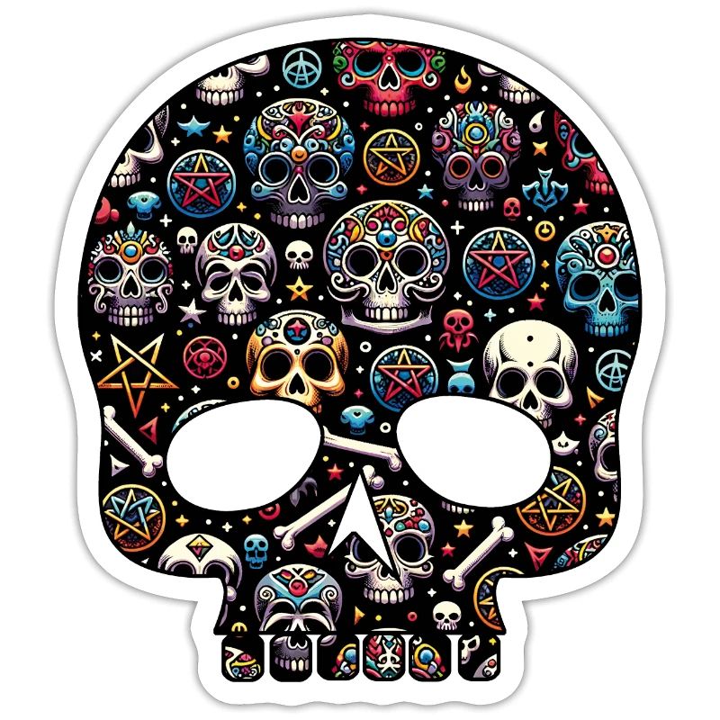 Colorful decorative skull pattern