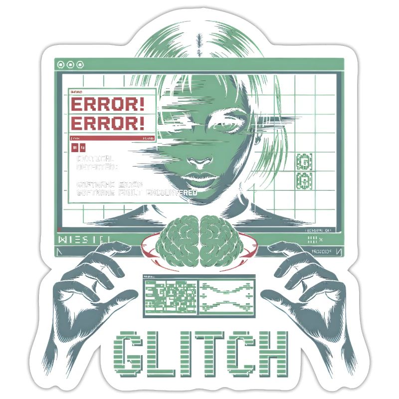 Error Glitch - T-shirt graphique futuriste