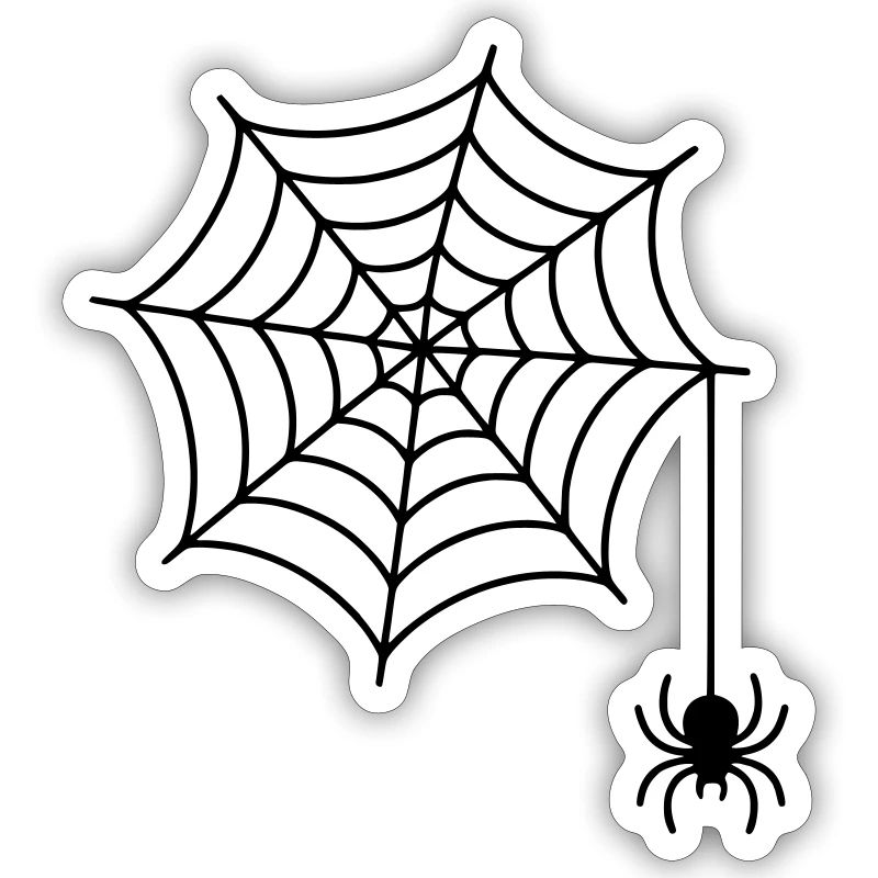 Spider web with spider silhouette