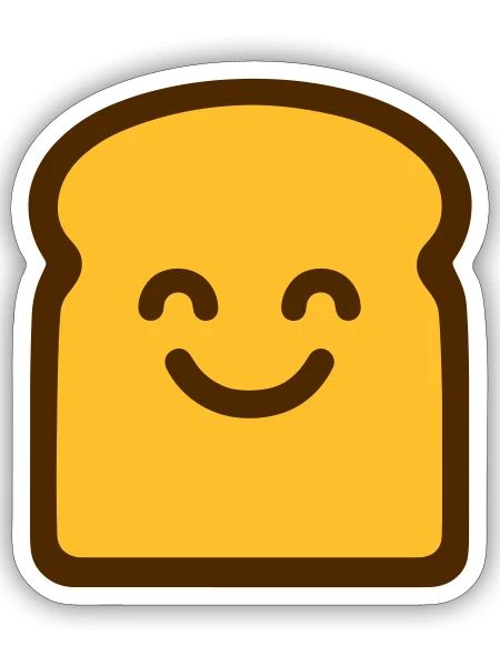 Cute Toast - Sticker size S (10 x 10 cm) - white matte - Front