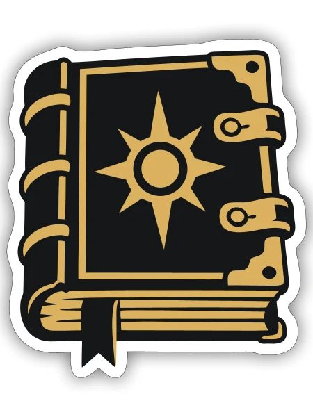 Zauberbuch Stern Magie Icon - Sticker Größe S (10 x 10 cm) - Mattweiß - Vorne