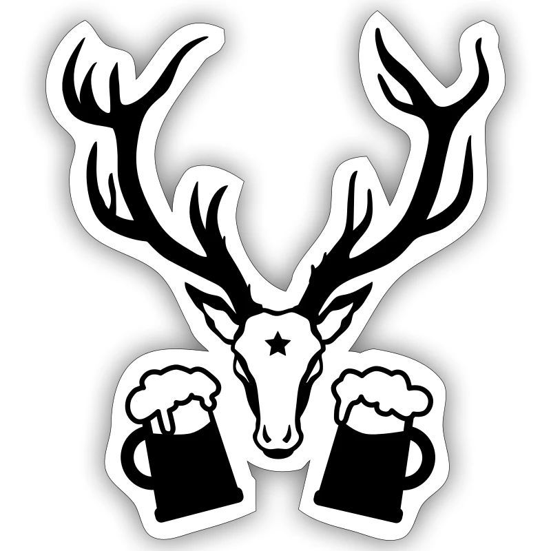 Hirsch Geweih Bier Drinking Team 1c