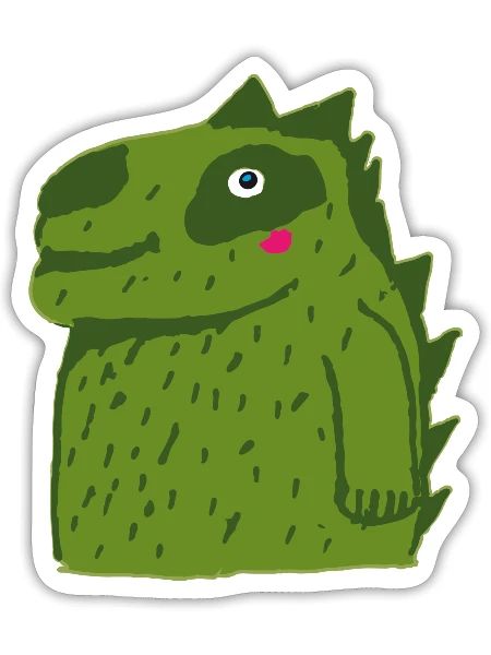 petit crocodile mignon - Sticker taille S (10 x 10 cm) - blanc mat - Devant