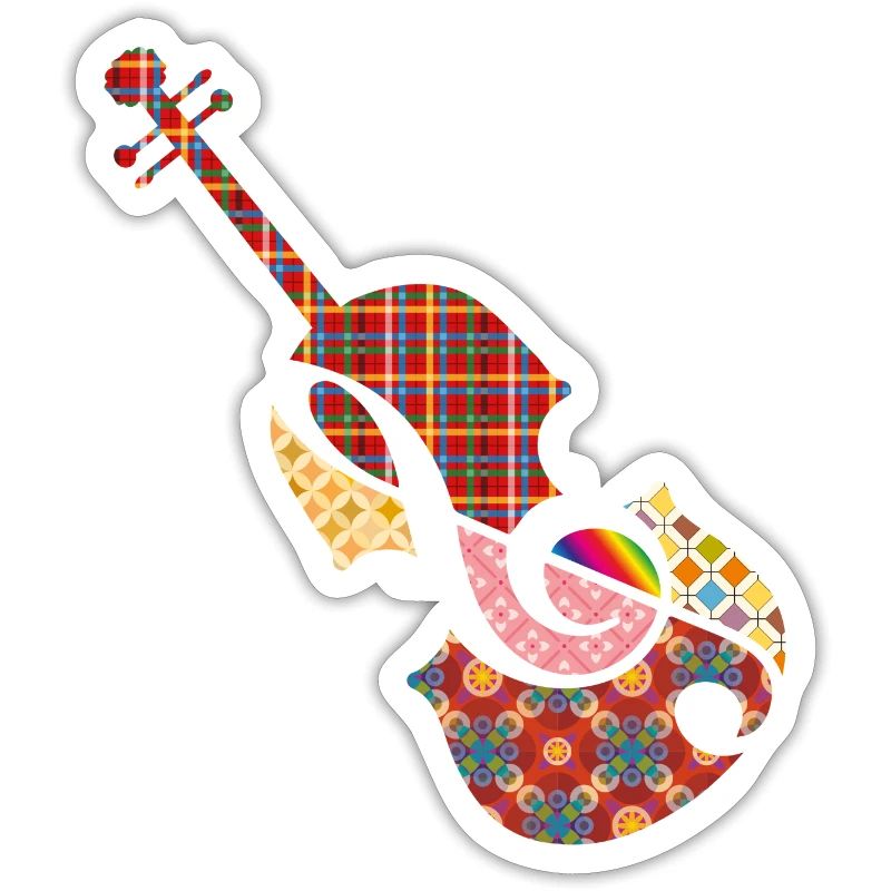 beau violon patchwork avec clé de sol