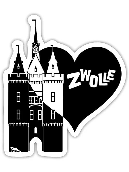 Sassenpoort Zwolle 1 - Sticker size S (10 x 10 cm) - white matte - Front