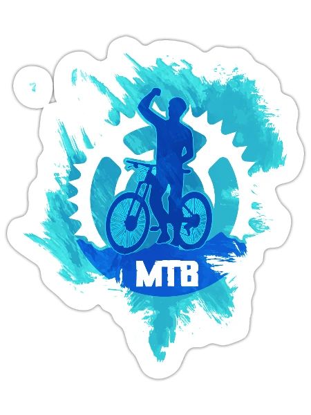 MTB Mountainbike - Sticker Größe S (10 x 10 cm) - Mattweiß - Vorne