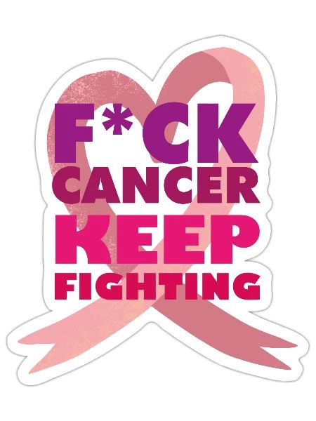 le cancer continue de lutter contre le cancer boucle rose - Sticker taille S (10 x 10 cm) - blanc mat - Devant