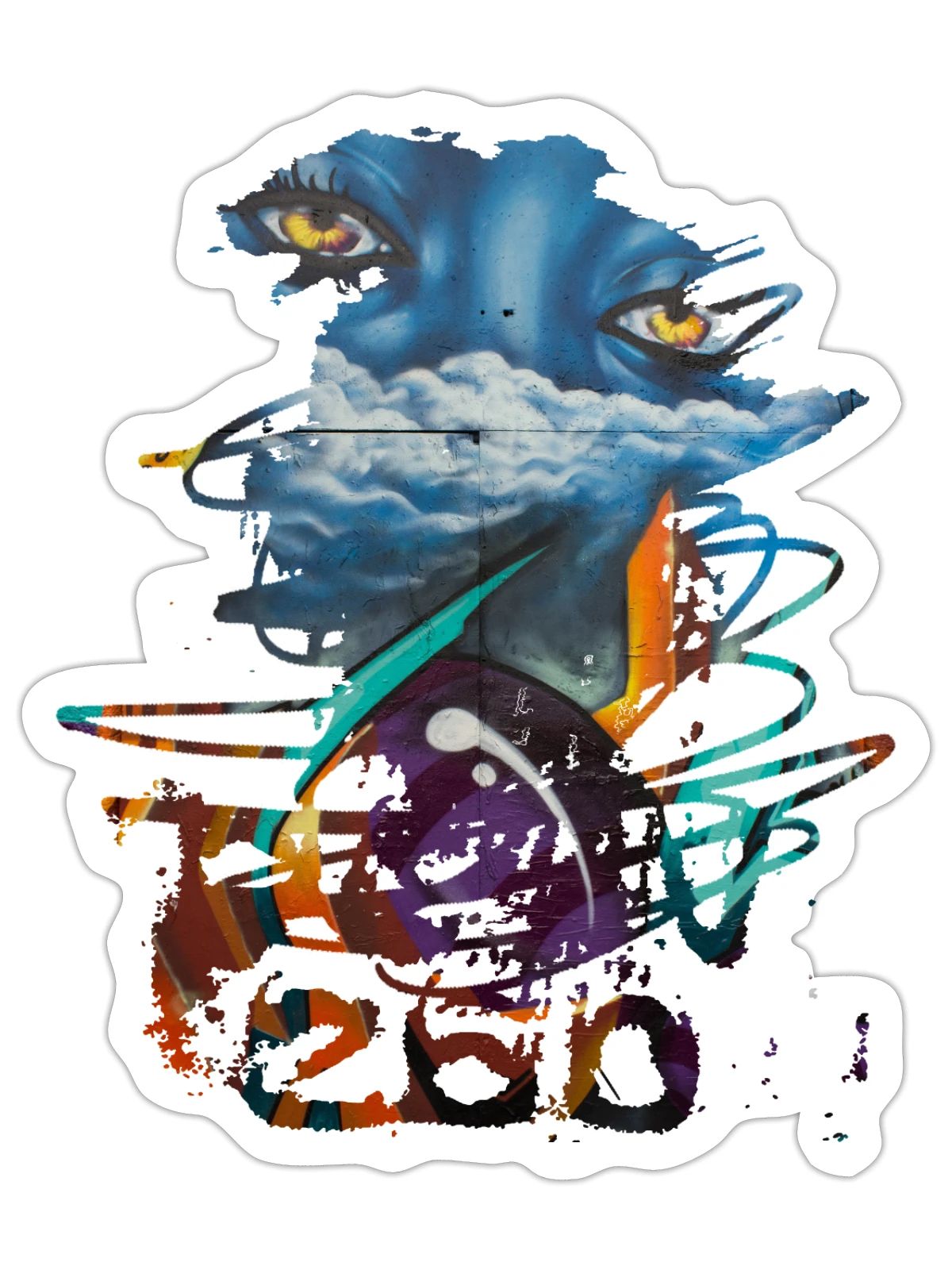Graffiti art graffiti style graffiti Splash - Sticker size S (10 x 10 cm) - white matte - Front