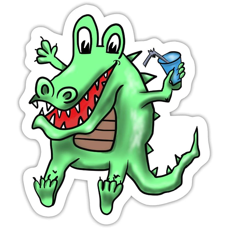 Crocodile avec boisson