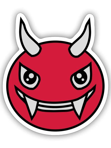 Design Face Evil Devil - Sticker size S (10 x 10 cm) - white matte - Front