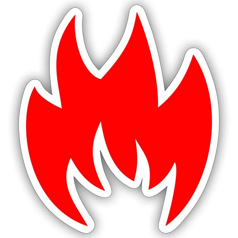 Flame Fire Solid Red Vector Graphic