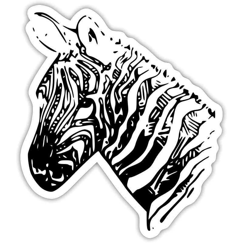 zebra head black white