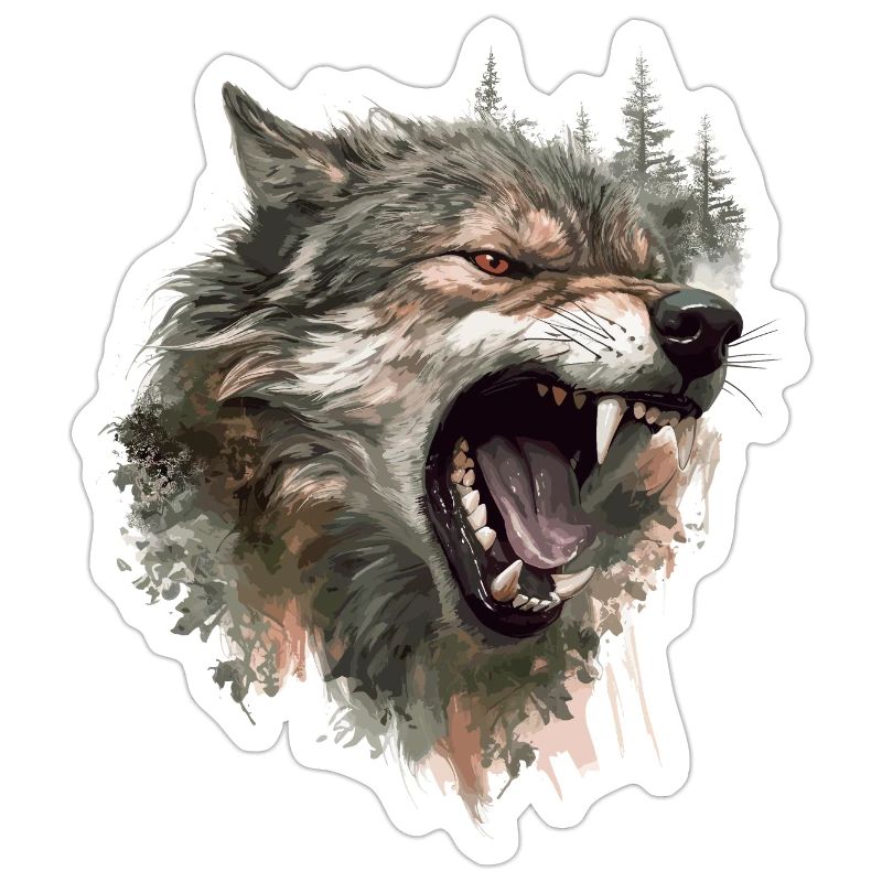 Wolf Wolf Head Scratch Marks Claws Wild Forest Hunter