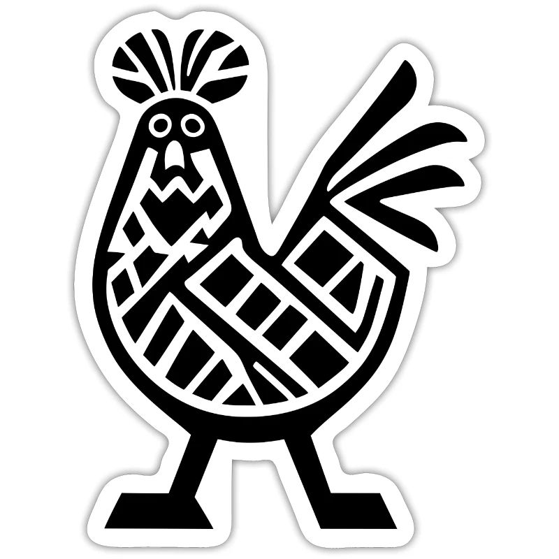 A Silhouette Patterned Chicken