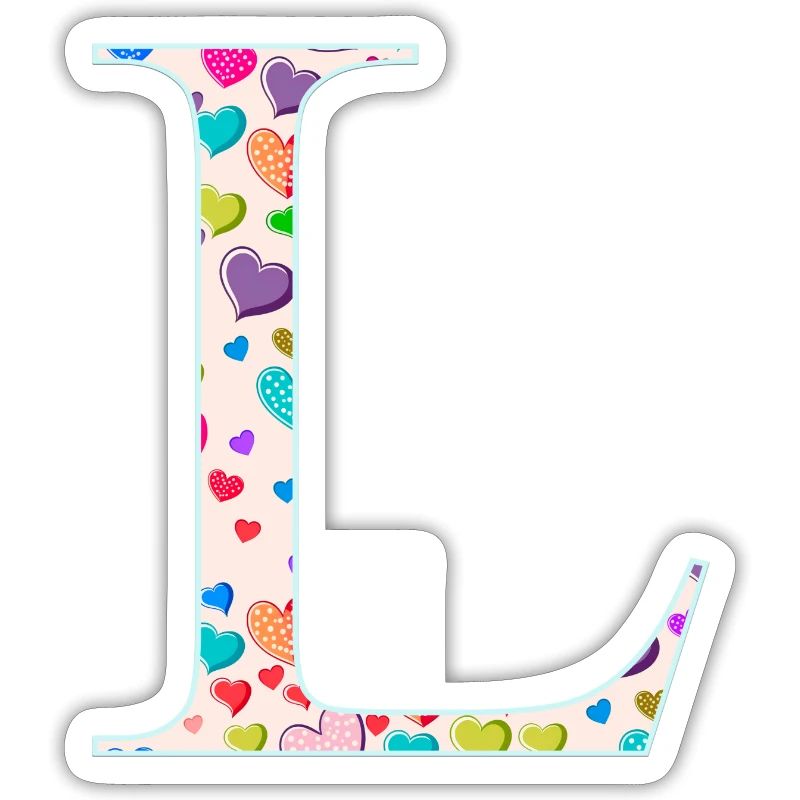 Customizable Monogram L Heart Pattern