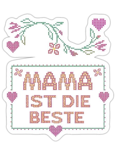 Maman est la meilleure - Sticker taille S (10 x 10 cm) - blanc mat - Devant