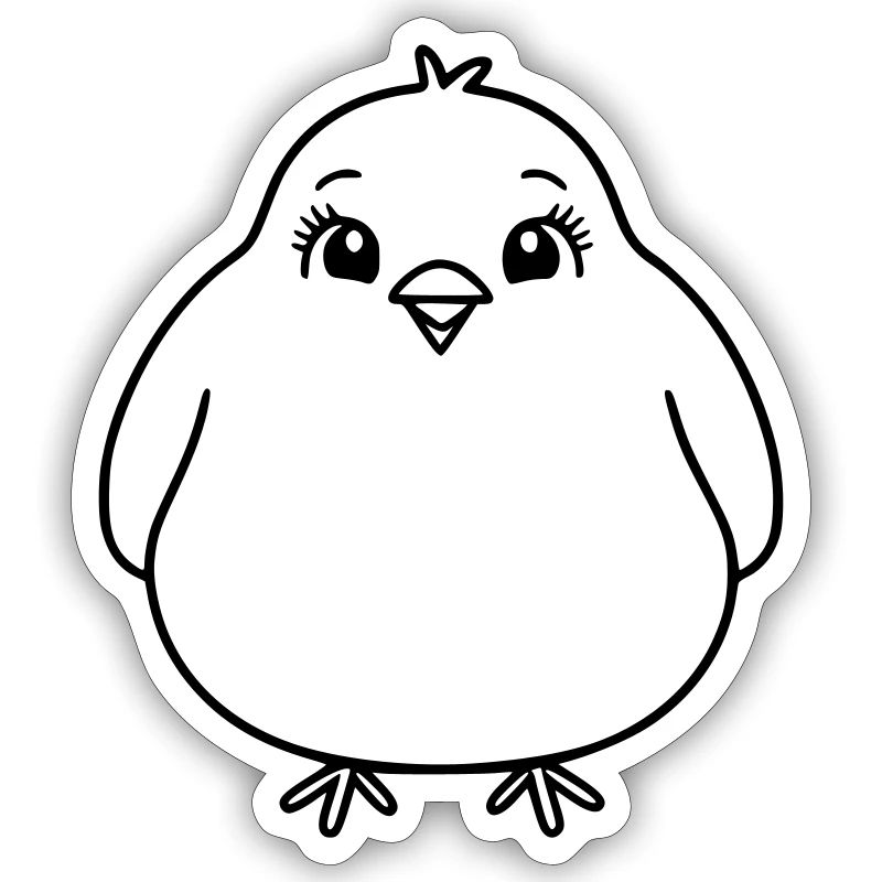 Chubby bird as vector illustration
