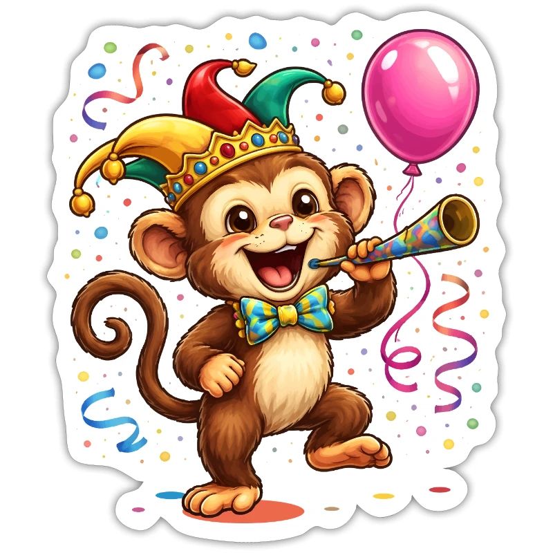 Singe de carnaval – Motif joyeux de carnaval