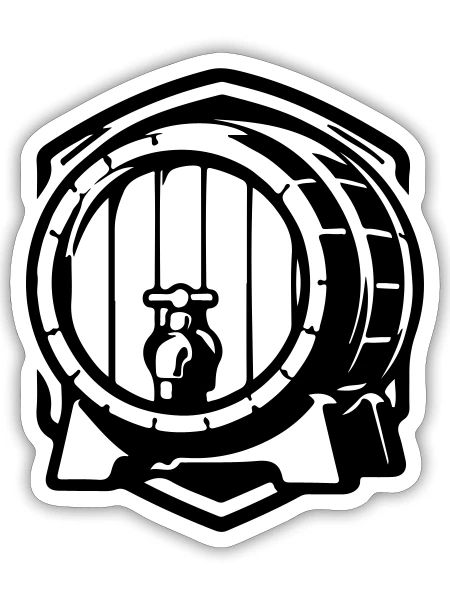 Bierfass Symbol Bier - Sticker Größe S (10 x 10 cm) - Mattweiß - Vorne