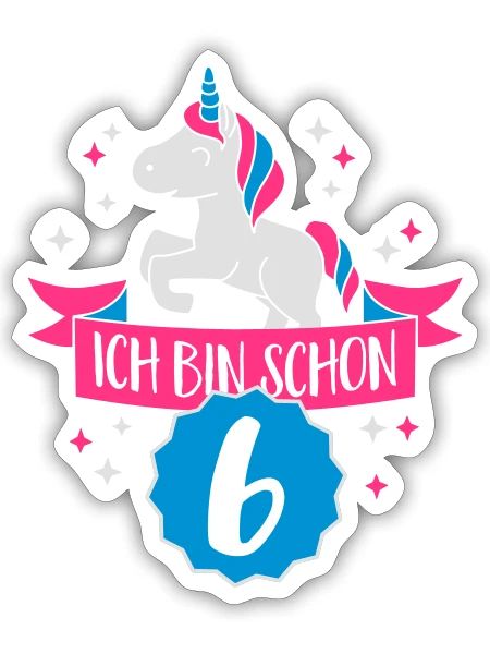 Je suis déjà 6 - Sticker taille S (10 x 10 cm) - blanc mat - Devant