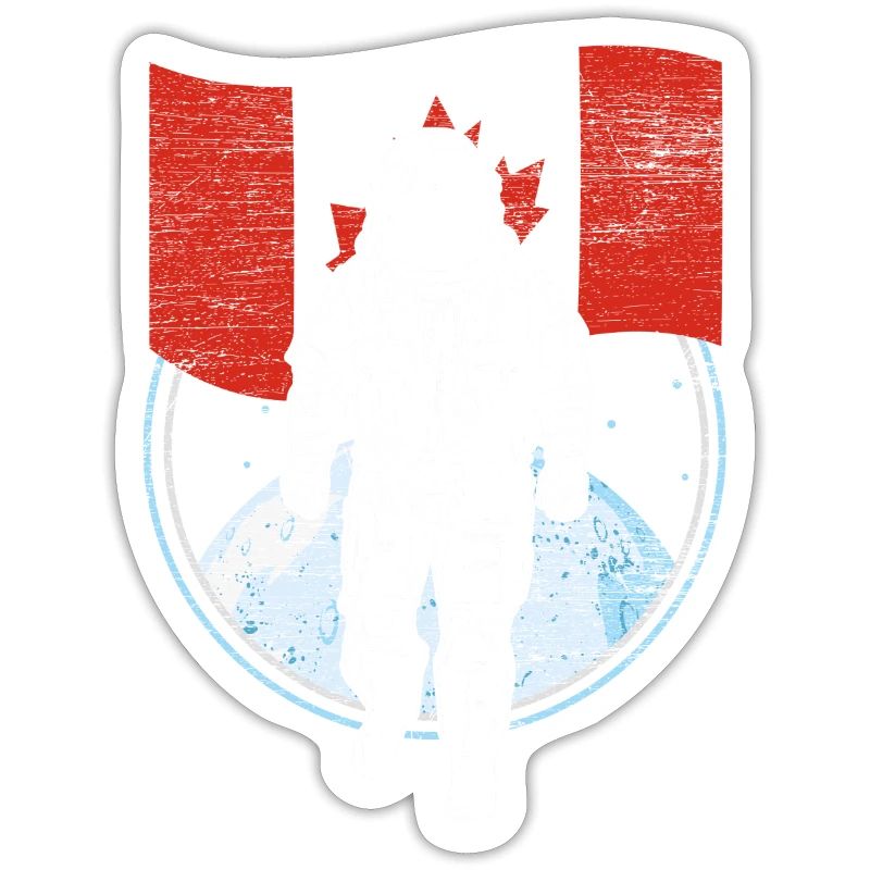 L'astronaute avec le drapeau du Canada dans l'espace