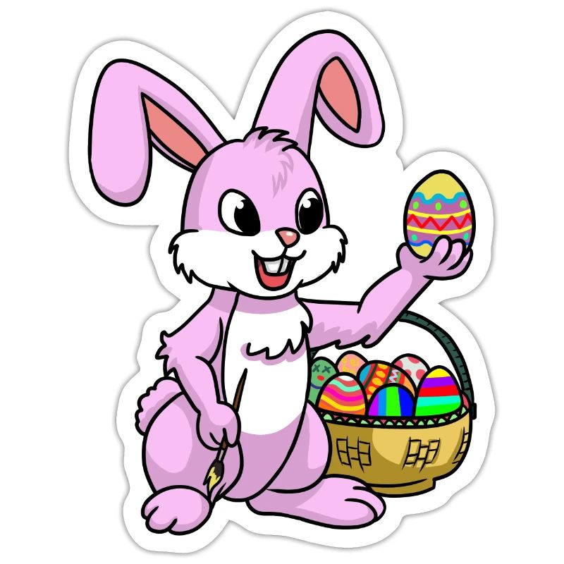 Pink Easter Bunny Egg Easter Bunny Painting Child Easter Eggs