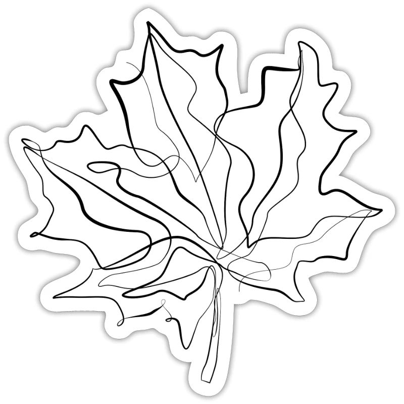 Canada Maple Leaf - one line drawing