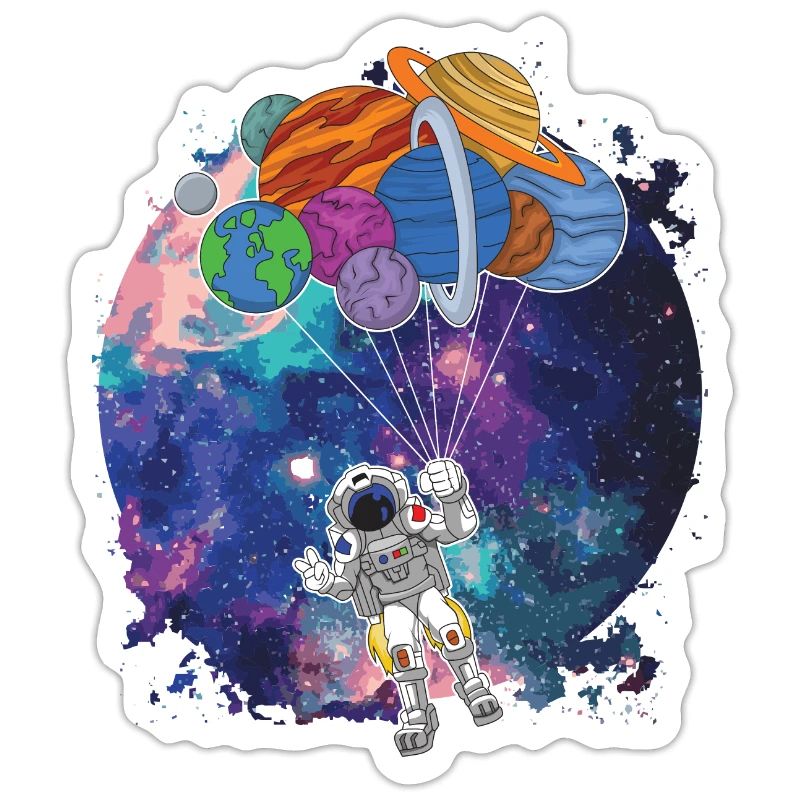 Ballons de la douce planète astronaute dans l'espace