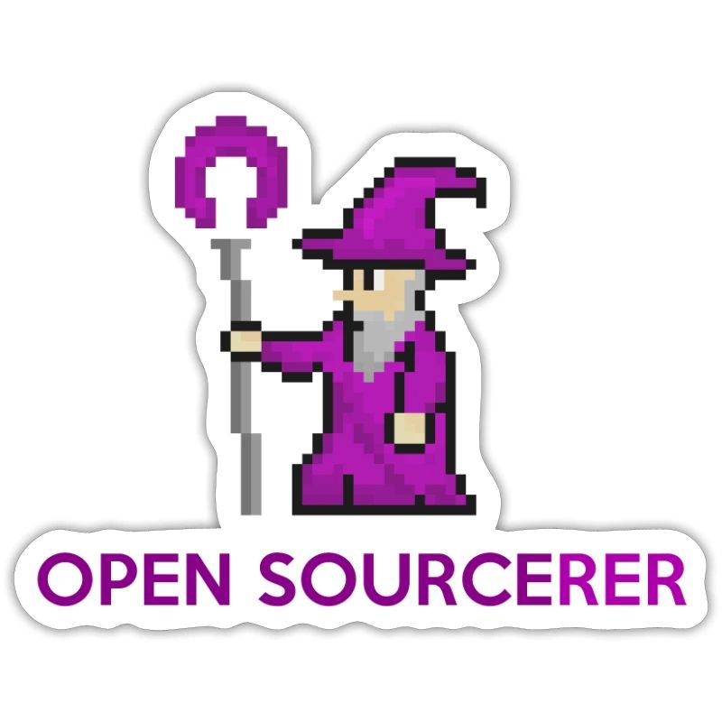 Maglietta programmatore stregone open source