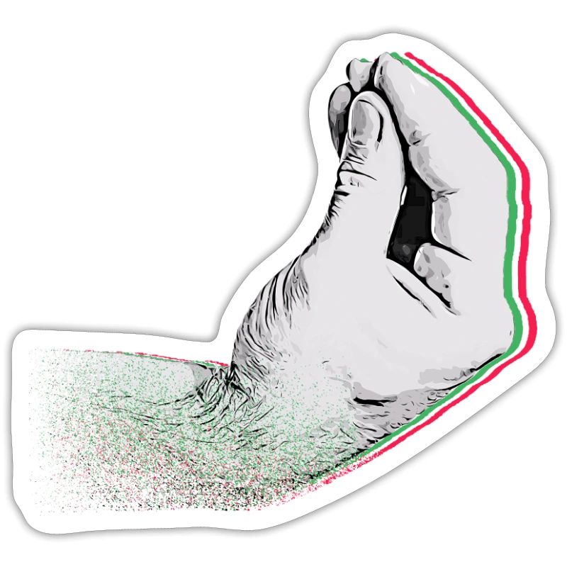 Drapeau italien avec capisci de geste de la main typique?