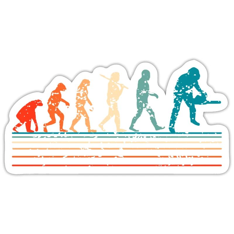 Retro evolution lumberjack chainsaw wood forest