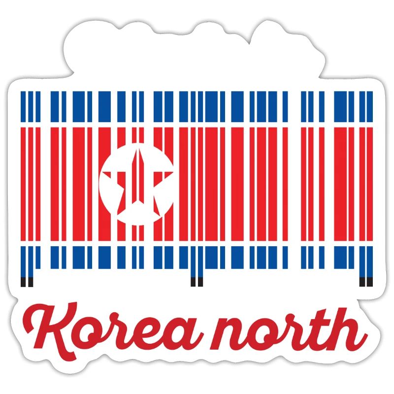 drapeau de code à barres corée nord