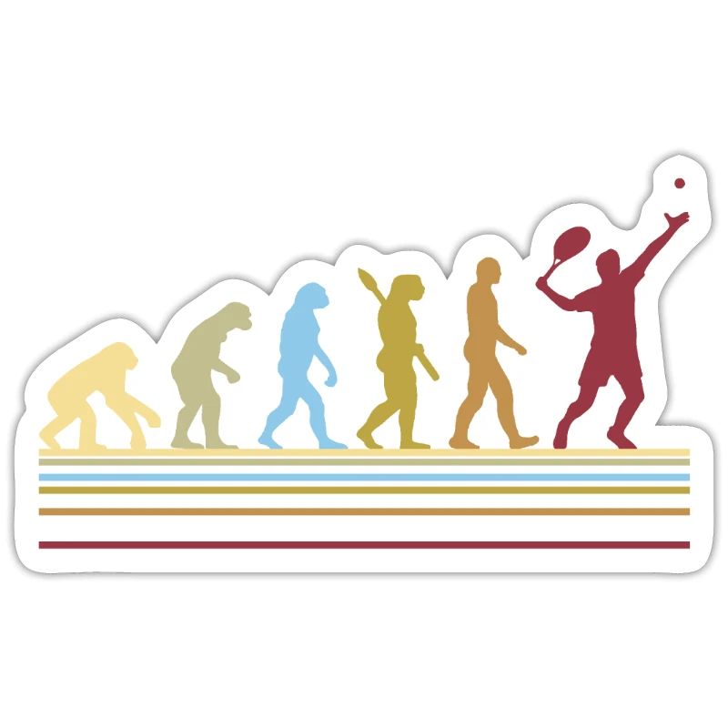 Tennis player retro evolution gift graphic