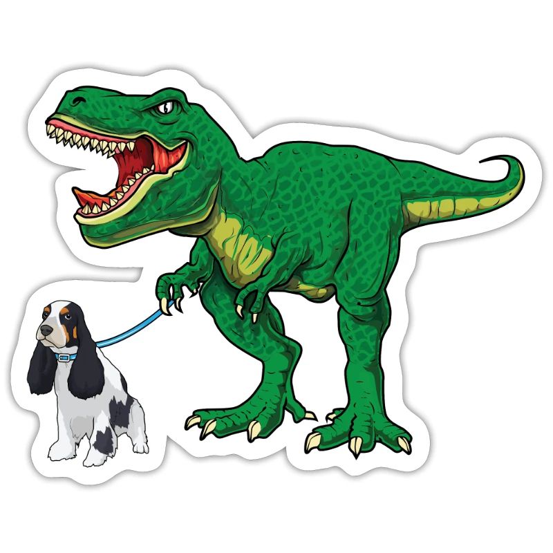Netter T Rex Dinosaurier Hund Walking Cocker Spaniel Boy