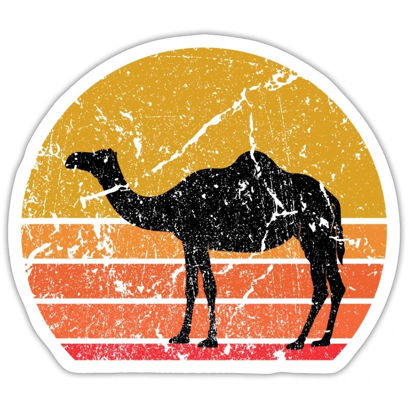 Retro Sun Camel Dromedary Gift