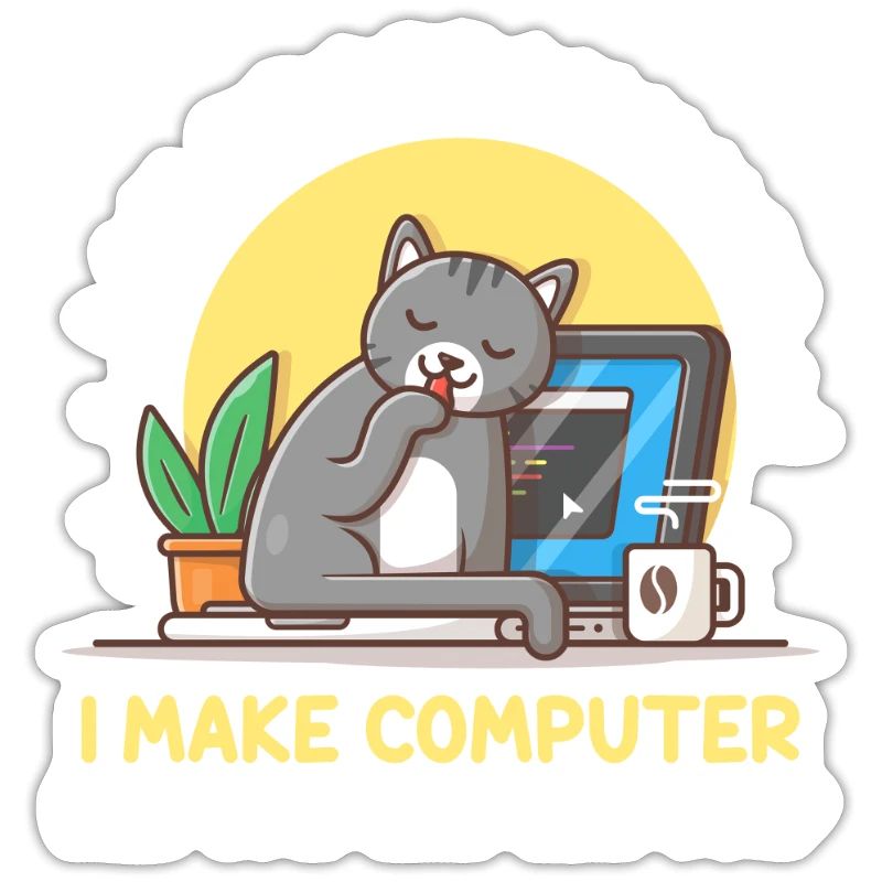 Cat Programmer Coder Developer Kitten Computer