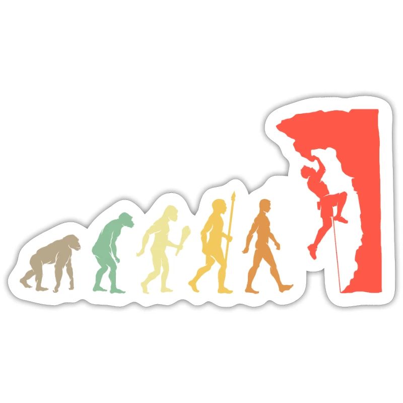 Vintage Climbing Evolution Rock Climber Gift Idea