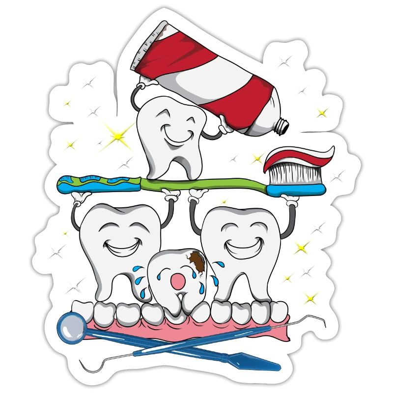 Dentist's office brushing teeth toothpaste