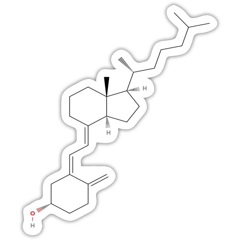 Vitamin D Molecule - Colored Structural Formula