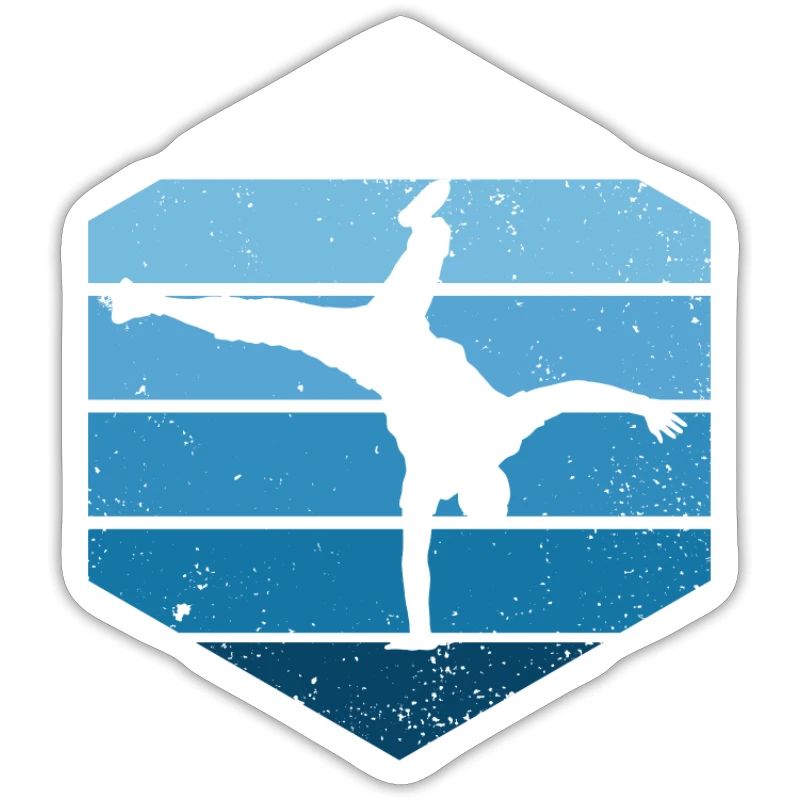 Breakdance Bboy Break Dance Retro Blue Breakdancer