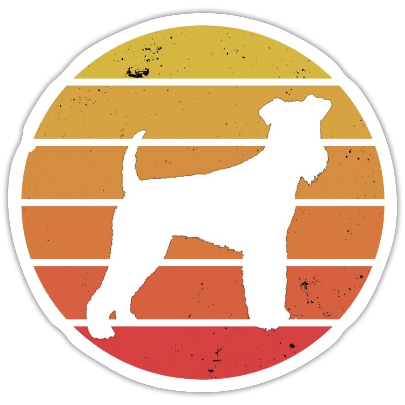 Airedale terrier Chien Vintage Retro Evolution