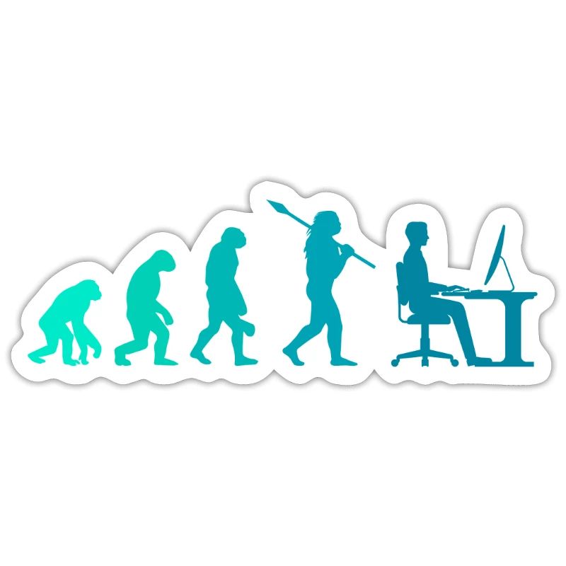 Programmierer Evolution Schreibtisch Büro Geschenk