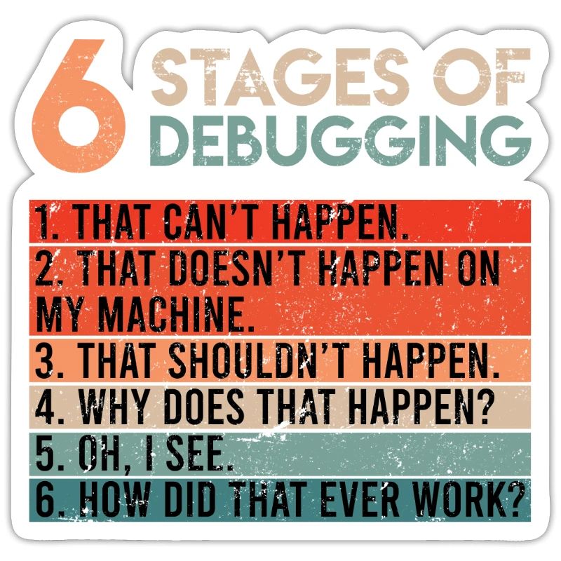 6 Stages of Debugging Informatiker Coder Software