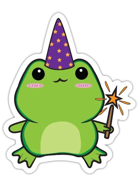 Cottagecore Aesthetic Kawaii Wizard Hat Magic - Sticker size S (10 x 10 cm) - white matte - Front