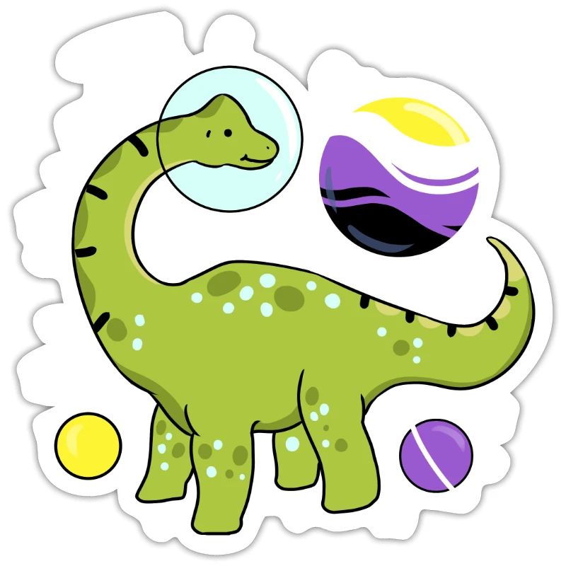 Brachiosaurus Nonbinary Pride Space Nonbinary P