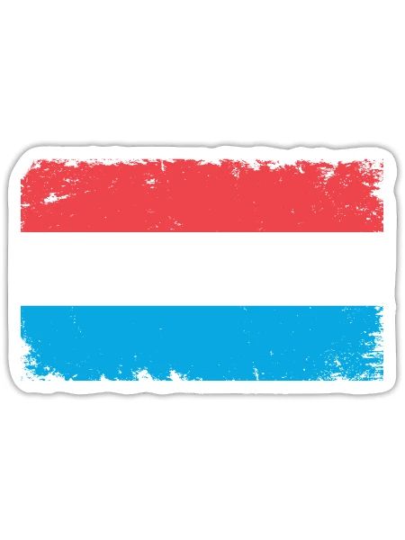 Luxembourg Herzschlag Flagge Vintage Luxembourg - Sticker taille S (10 x 10 cm) - blanc mat - Devant