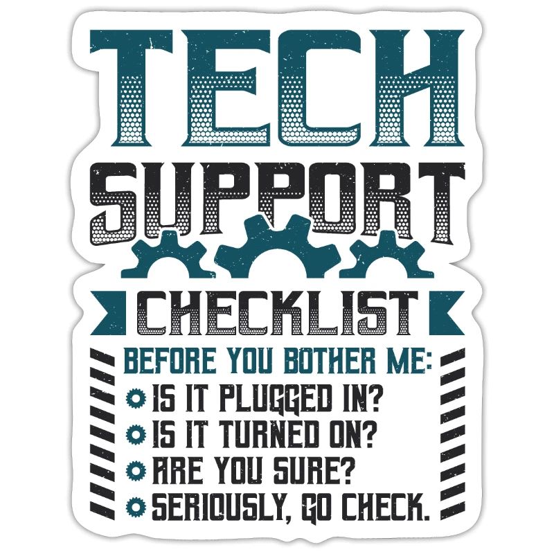 Funny Tech Support Checklist Helpdesk
